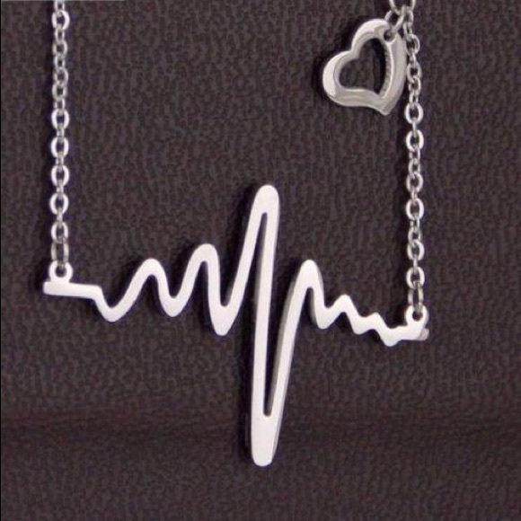 Heart Beat Necklace in Silver Tone - Picture 2 of 2